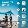 Neso Gigante Portable Beach Tent Sun Shelter - Lightweight Beach Shade Canopy - Easy Setup for Family Outings - Patented Reinforced Corners - UPF 50+ - 8ft Tall, 11 x 11ft - Save The Whales view 4