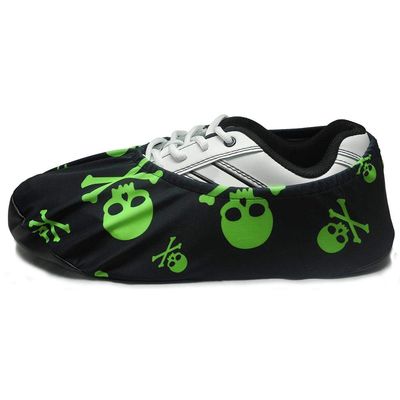 bowlingball.com Premium Bowling Shoe Protector Covers (X-Large: Fits Mens Size 10-15, Lime Green Skulls)