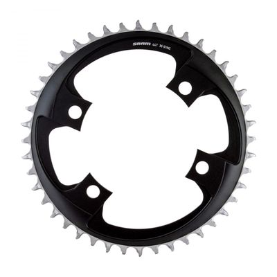 SRAM 44 Tooth 107mm BCD x 4-Bolt 1x12-Speed X-Sync Chainring, Blast Black