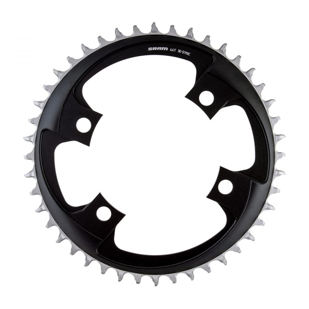SRAM 44 Tooth 107mm BCD x 4-Bolt 1x12-Speed X-Sync Chainring, Blast Black