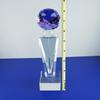 The Elegante Optical Crystal Glass Diamond Trophy Awards Recognition Achievement Reality Personalized Custom Laser Etched Engraving Trophy (Purple Diamond, 8.25" H) view 2