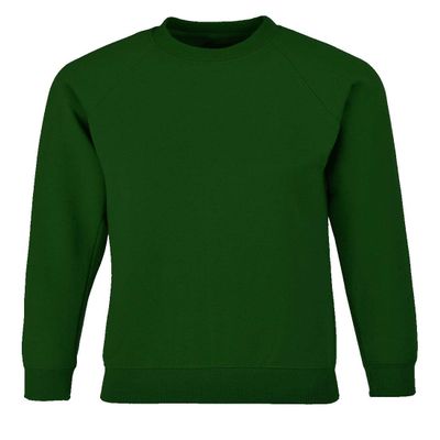 MA ONLINE Boys Long Sleeve School Uniform Wear Jumper Girls Crew Neck Plain Sweatshirt Bottle Green 11-12 Years