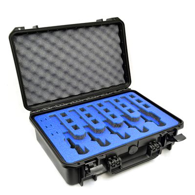 5 Pistol 18 Magazine DORO Gun Case with Blue Custom Foam Insert - Waterproof, Heavy Duty - Tactical Firearms and Ammunition Holder, 18 x 14 x 7-Inches
