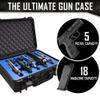5 Pistol 18 Magazine DORO Gun Case with Blue Custom Foam Insert - Waterproof, Heavy Duty - Tactical Firearms and Ammunition Holder, 18 x 14 x 7-Inches view 4