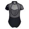 Agoky Girls' Team Basic Leotard Shiny Mesh Splice Cutout Back Gymnastic Ballet Dance Leotard Tops Dancewear Costumes Black 8 view 4