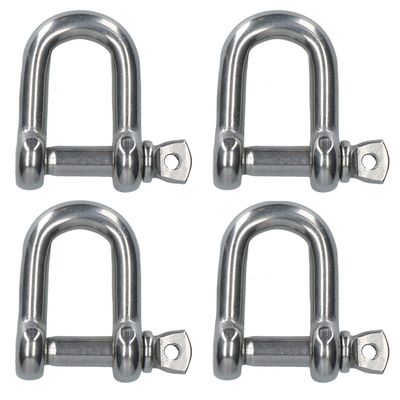 AB Tools 4 Pack 8mm Stainless Steel Dee Shackle Marine Grade 316 DK42