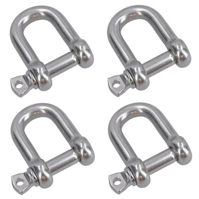 AB Tools 4 Pack 12mm Stainless Steel Dee Shackle Marine Grade 316