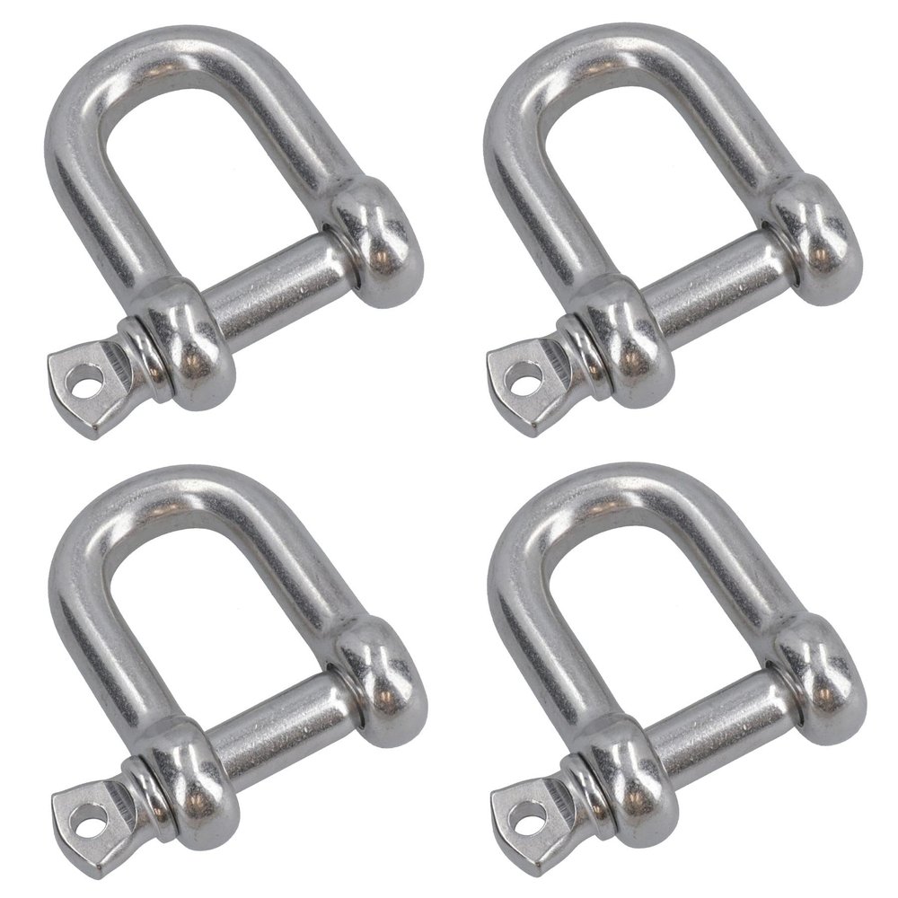 AB Tools 4 Pack 12mm Stainless Steel Dee Shackle Marine Grade 316