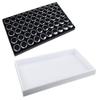 888 Display USA - 50 Black Foam Gem Jars Showcase White Stackable Display Tray view 1