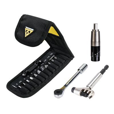 Topeak Ratchet Rocket Lite NTX+ Bike Repair Tool Kit 19 Function Compact Multitool with Adjustable Torque TorqBit (26 Nm), Allen & Torx Bits, Phillips Driver, Chain Tool, Magnetic Bit Holder & Case