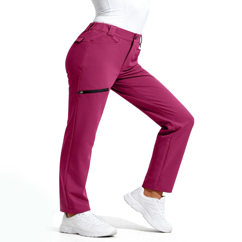 wantdo Women's Hiking Pants Waterproof Insulated Fleece Lined Winter Softshell Snow Ski Pants Outdoor Snowboard Pants Purple L
