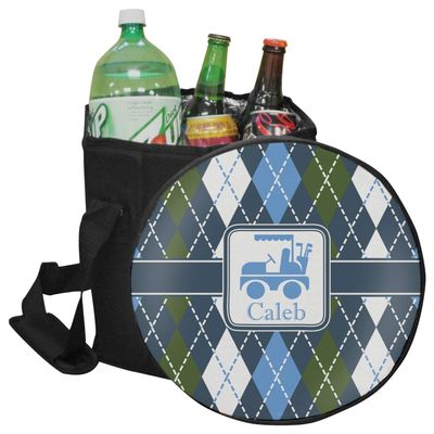 YouCustomizeIt Personalized Blue Argyle Collapsible Cooler & Seat