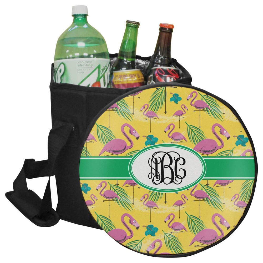 YouCustomizeIt Personalized Pink Flamingo Collapsible Cooler & Seat