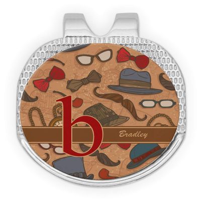 YouCustomizeIt Personalized Vintage Hipster Golf Ball Marker - Hat Clip - Silver