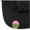 YouCustomizeIt Personalized Pink & Lime Green Leopard Golf Ball Marker - Hat Clip - Silver view 2