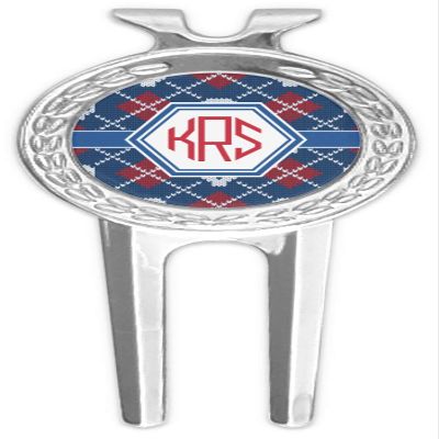 YouCustomizeIt Personalized Knitted Argyle & Skulls Golf Divot Tool & Ball Marker