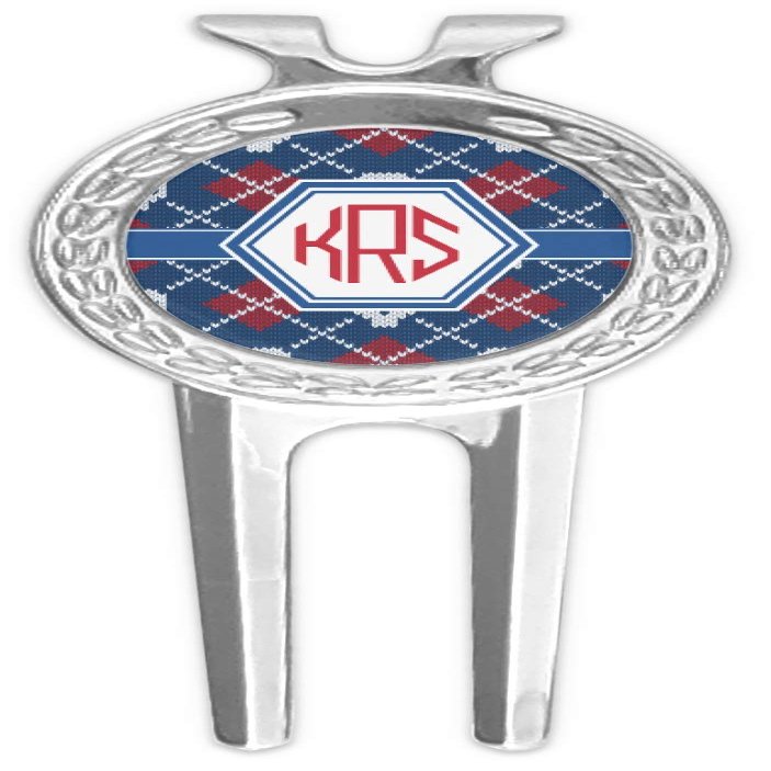 YouCustomizeIt Personalized Knitted Argyle & Skulls Golf Divot Tool & Ball Marker