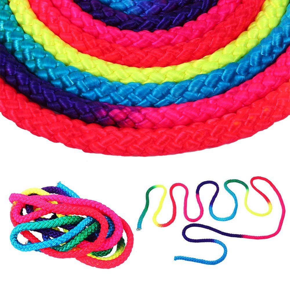 Alomejor Gymnastics Rope, Rainbow Color, Professional Training, Competition, Performance, Dance, Arts for Gymnasts, Performers, and Recreatio