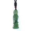 1.9" China Certified Nature Hetian Nephrite Jade Blessing Green Guanyin Necklace Pendant 7092 view 1