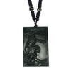 2.4" China Certified Nature Hetian Nephrite Jade Auspicious Tiger Plate Necklace Pendant 3428 view 1