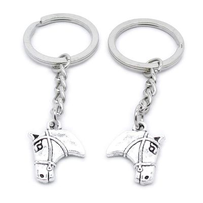 1 PCS Antique Silver Keyrings Keychains Key Ring Chains Tags Clasps AA461 Horse Head