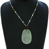 2"China Certified Grade A Nature Hisui Jadeite Jade Lucky Dragon Necklace Pendants view 2