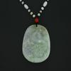 2"China Certified Grade A Nature Hisui Jadeite Jade Lucky Dragon Necklace Pendants view 3