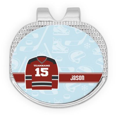 YouCustomizeIt Personalized Hockey Golf Ball Marker - Hat Clip - Silver