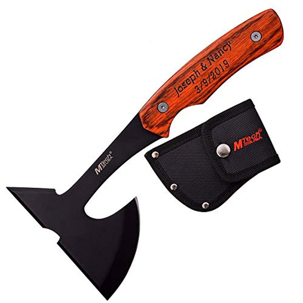 Personalized Laser Engraved Axe 9" Overall Gifts for Men, Anniversary (MT-600PK)