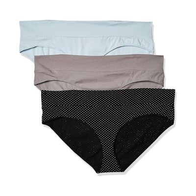 Motherhood Maternity 3 Pack Maternity Panties Foldover and Bikini Style Underwear for Pregnancy Sizes Small to 3X