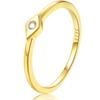 LEMON GRASS Sterling Silver Evil Eye Dainty Ring (18K Yellow Gold Plating, 9) view 1