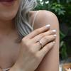 LEMON GRASS Sterling Silver Evil Eye Dainty Ring (18K Yellow Gold Plating, 9) view 3