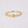 LEMON GRASS Sterling Silver Evil Eye Dainty Ring (18K Yellow Gold Plating, 9) view 4