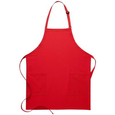 DayStar Apparel 230 Two Patch Pocket Bib Apron (6 Pack), Red