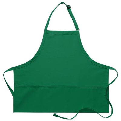 DayStar Apparel 200XL Extra Large Three Pocket Bib Apron (6 Pack), Kelly
