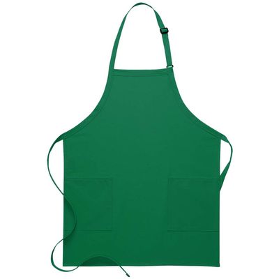 DayStar Apparel 230 Two Patch Pocket Bib Apron (6 Pack), Kelly