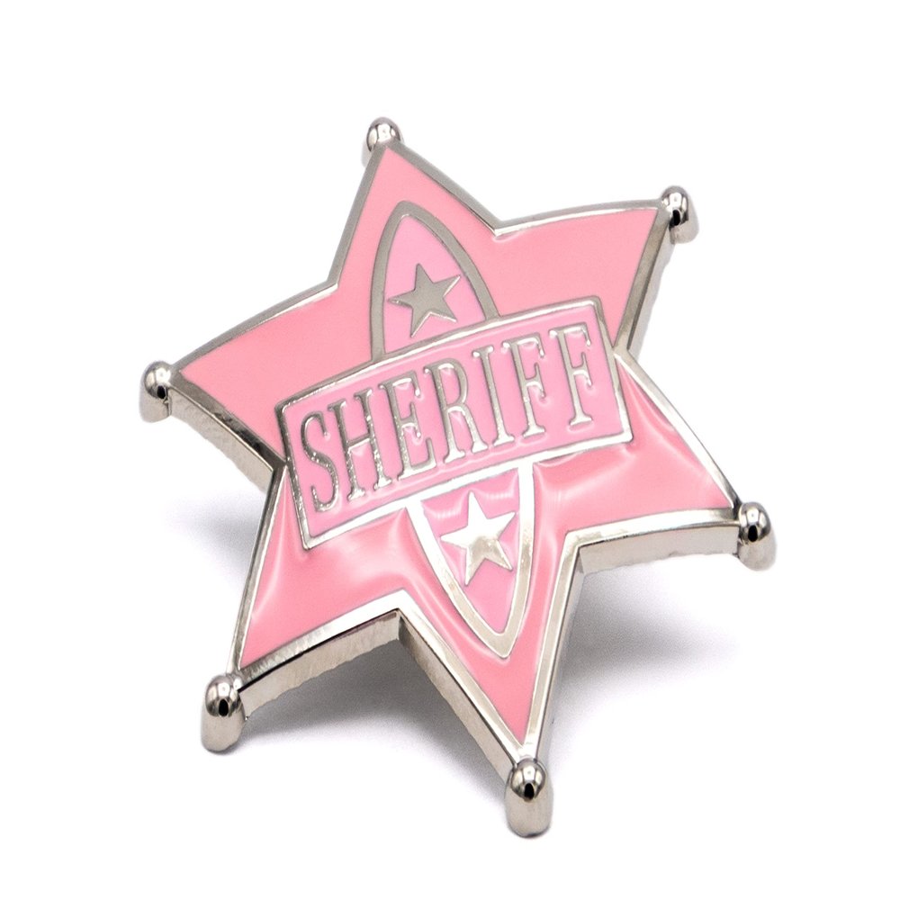 Shower Games & Co. Sheriff Badge Cowgirl Costume for Girls and Rodeo Shirts for Women - Party Favors, Halloween Costume Pink (Pack of 1)