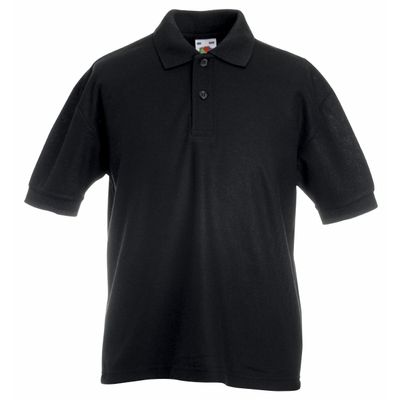 Fruit of the Loom Childrens/Kids Big Girls 65/35 Pique Polo Shirt (Pack of 2) (3-4) (Black)