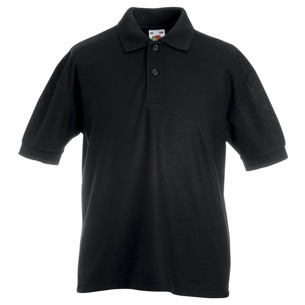 Fruit of the Loom Childrens/Kids Big Girls 65/35 Pique Polo Shirt (Pack of 2) (3-4) (Black)