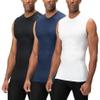 DEVOPS 3 Pack Men's Athletic Compression Shirts Sleeveless (X-Large, Black/Navy/White) view 1