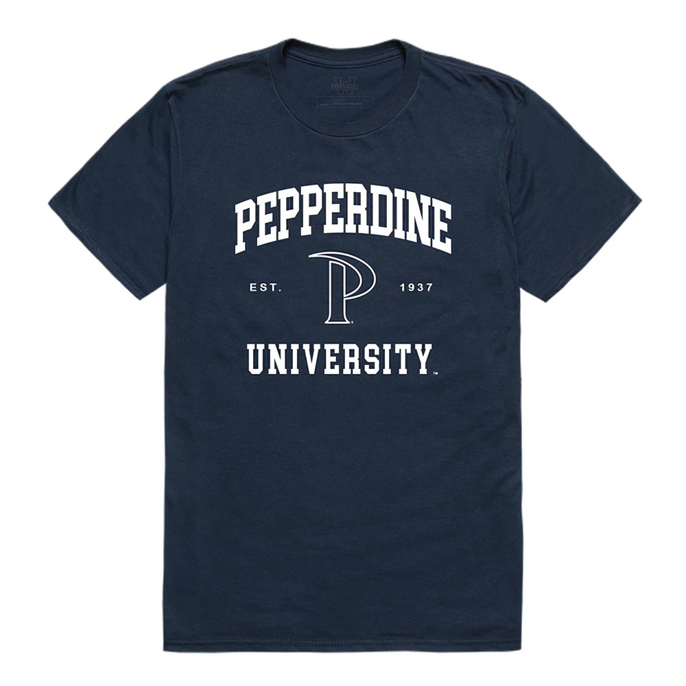 Pepperdine Waves Seal College Tee, Navy, Small