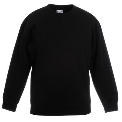 Fruit of the Loom Childrens Big Boys Set in Sleeve Sweatshirt (Pack of 2) (3-4) (Black)