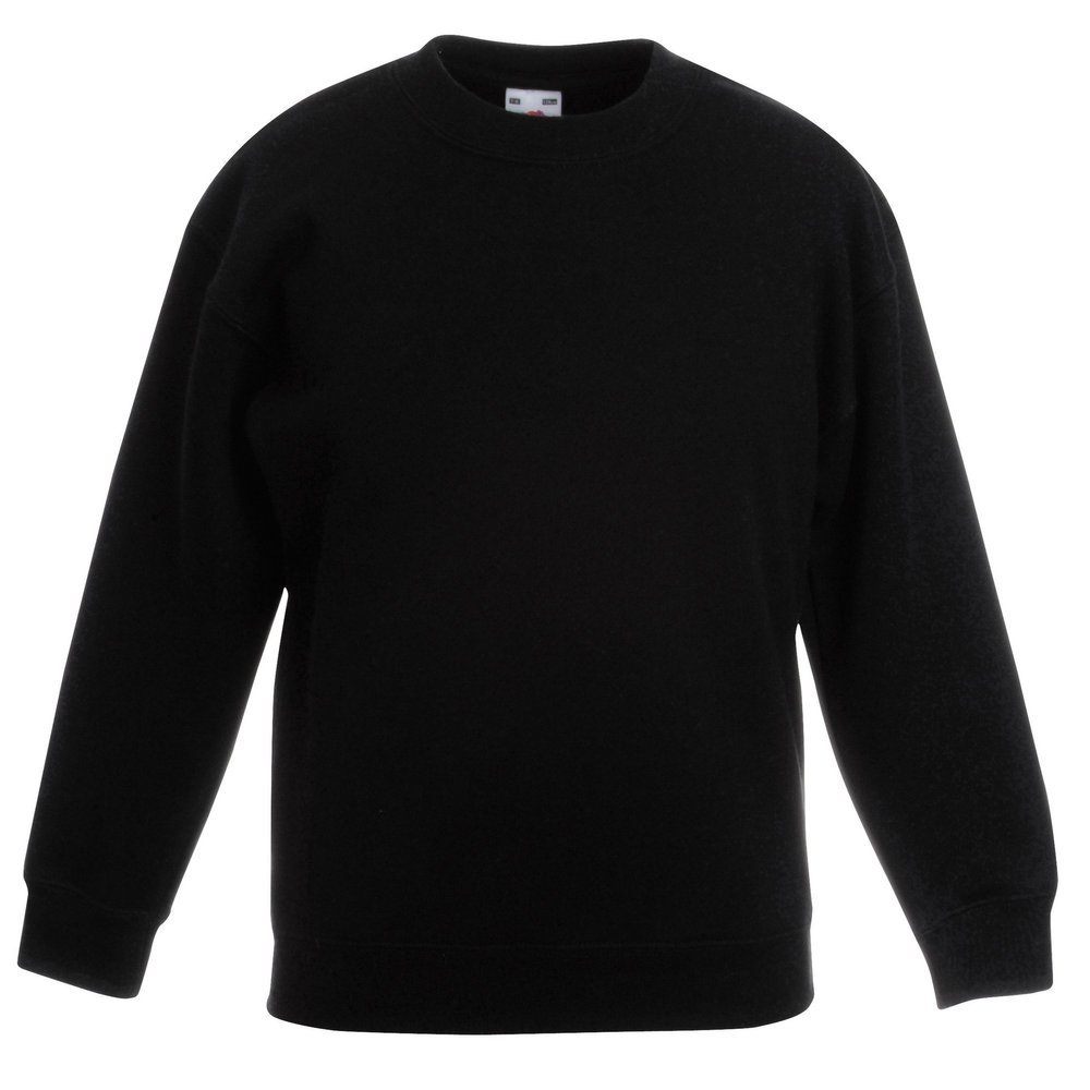 Fruit of the Loom Childrens Big Boys Set in Sleeve Sweatshirt (Pack of 2) (3-4) (Black)