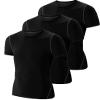 Sanke 3 Pack Boys Compression Shirt Youth Athletic Short Sleeve Undershirt for Football Baseball Baselayer Dry Sports Tee view 1
