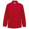 Fruit of the Loom Childrens Big Boys Long Sleeve Polo Shirts (Pack of 2) (3-4) (Red) view 1
