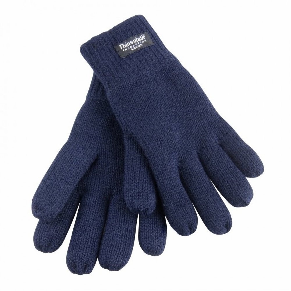Result Junior Kids/Childrens Big Boys Lined Thinsulate Thermal Gloves (3M 40g) (Pack of 2) (One Size) (Navy Blue)