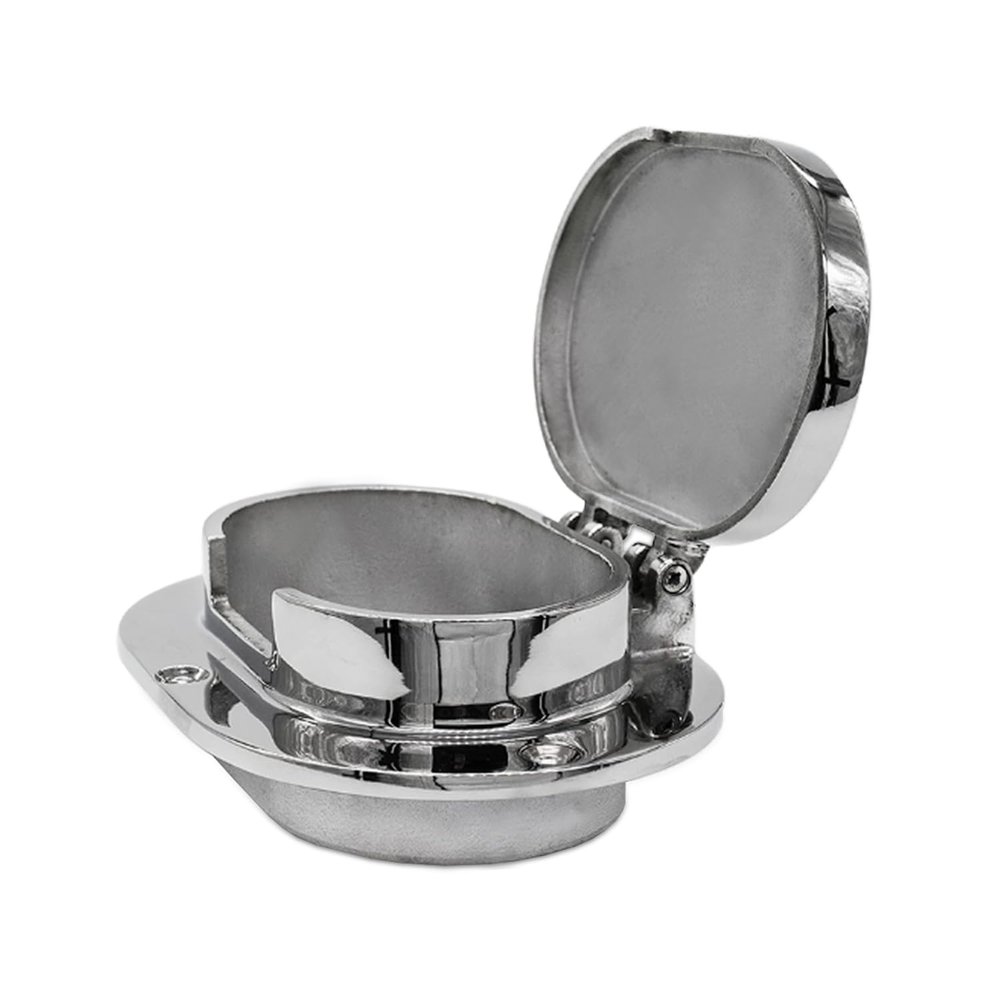 MARINE CITY 316 Stainless Steel Chain Oval Deck Pipe Sturdy Durable in The Salt Water Environment Smooth Gloss Finish Polished Functional Design for RV Marine Boat Yacht