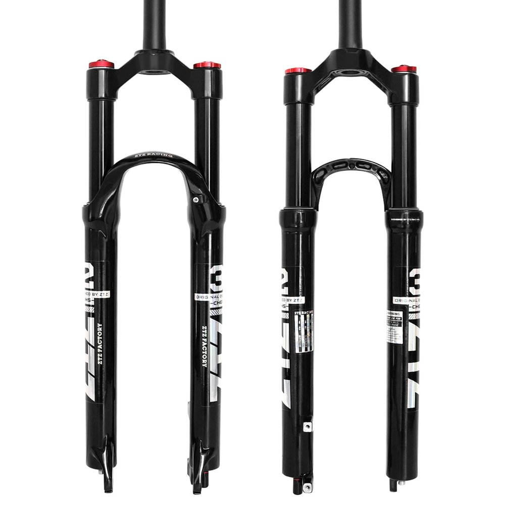 ZTZ 26/27.5/29 inch MTB Dual Air Suspension Fork, 1 1/8 Straight Tube, 120mm Travel, QR 9mm100mm, Manual Lockout, Lightweight Front Fork for XC/AM Mountain Bike