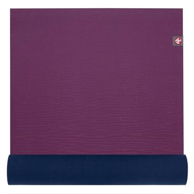 Manduka eKOLite Yoga Mat 71" - 4mm | Natural Rubber | Eco-Friendly | Soft Textured Surface | Natural Next-to-Skin Feel | 71 x 26 inches | Acai Purple/Midnight Blue