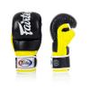 Fairtex FGV18 Muay Thai Boxing Gloves for Men, Women & Kids| MMA Gloves for Martial Arts|Made from Premium Quality Leather, Light Weight & Shock Absorbent Boxing Gloves-Large, Black/Yellow view 3